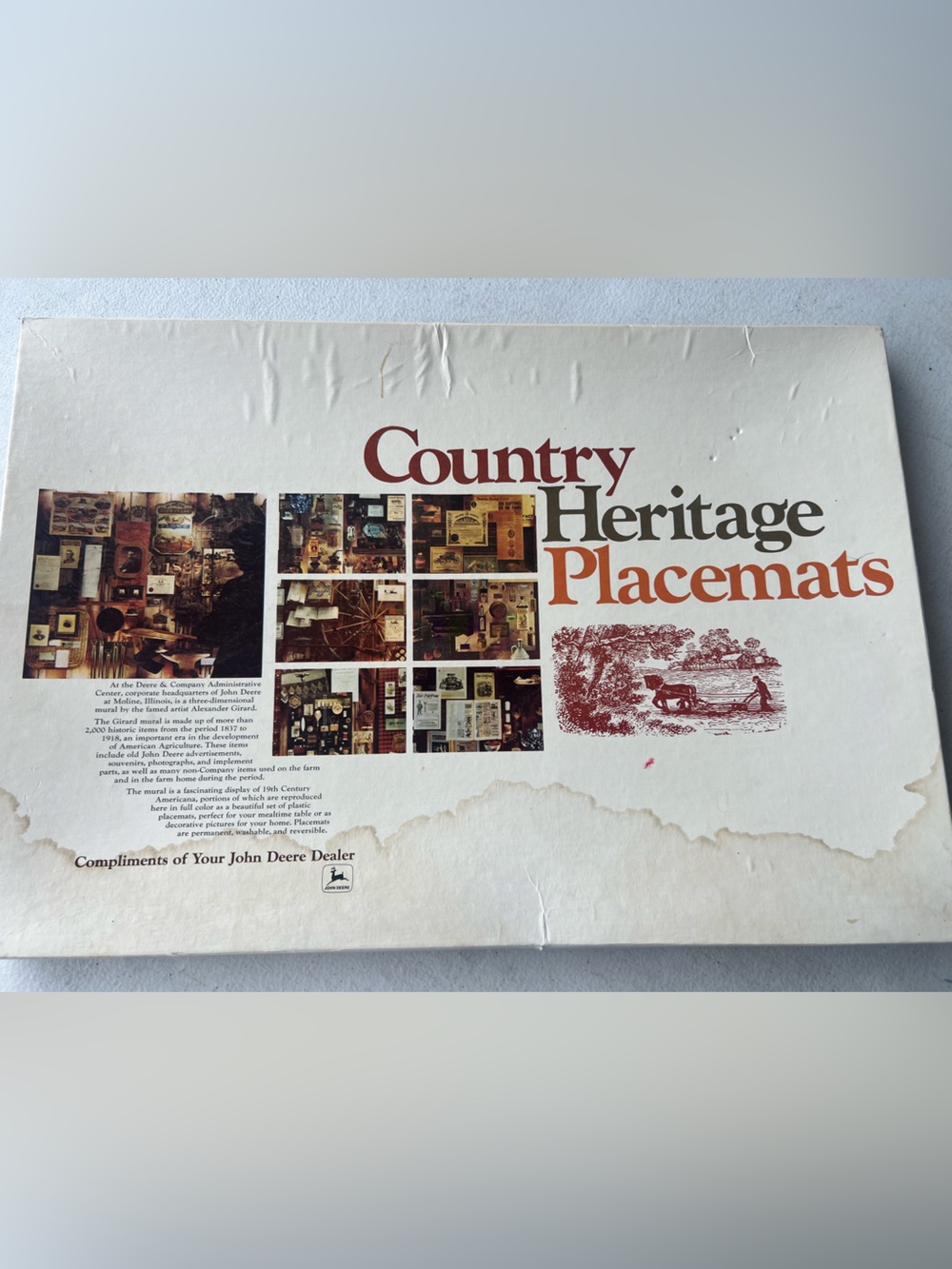 Vintage box set of John Deere "Country Heritage" Placemats